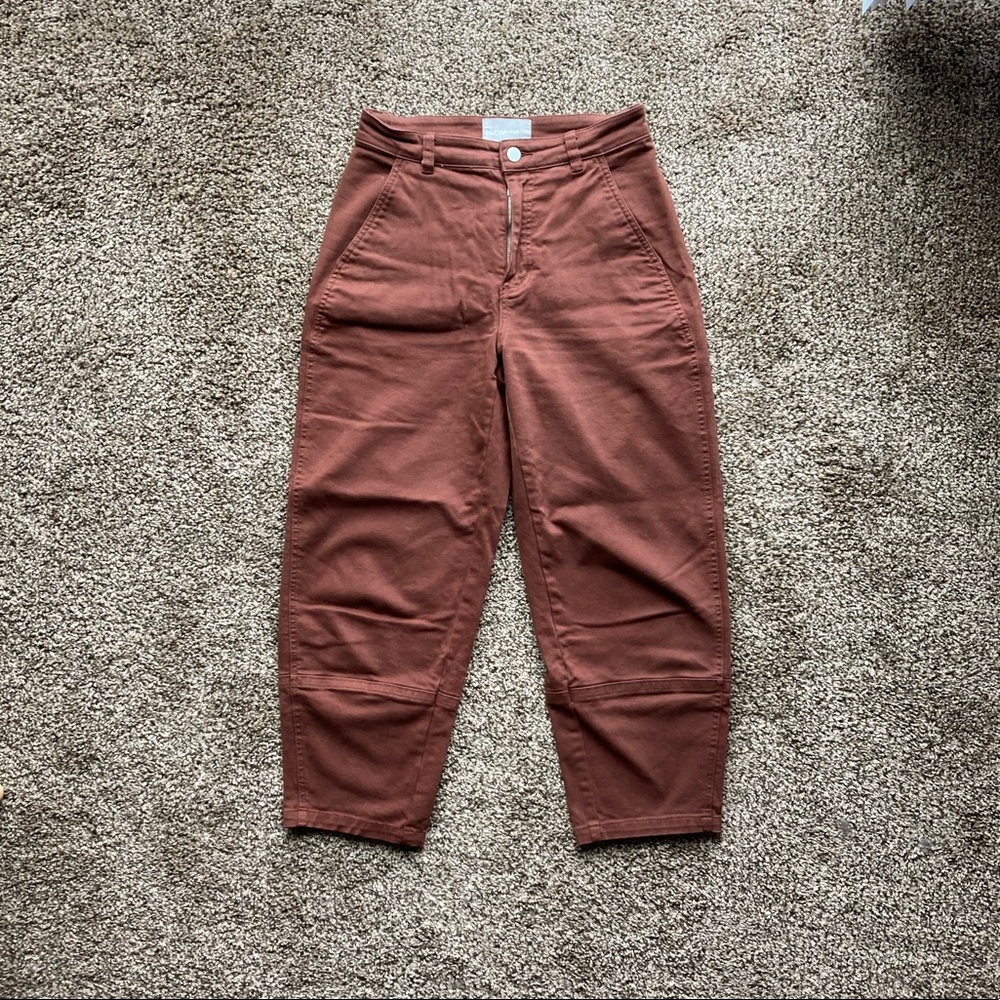 Everlane barrel pants in rosewood